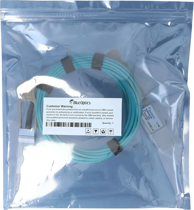 Kabllo AOC BlueOptics AOC-Q-Q-100G-5M, QSFP28-QSFP28, 5m, 100Gbps, e kaltër