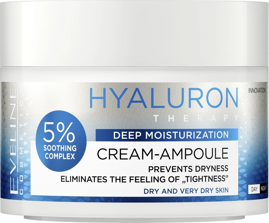 Krem për fytyrë Eveline Cosmetics Hyaluron Therapy Cream Ampoule për femra, 50ml