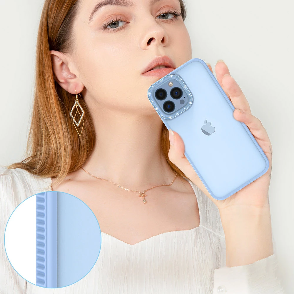 Mbështjellës Kingxbar Sparkle Series për iPhone 13 Pro, me kristale, Blu