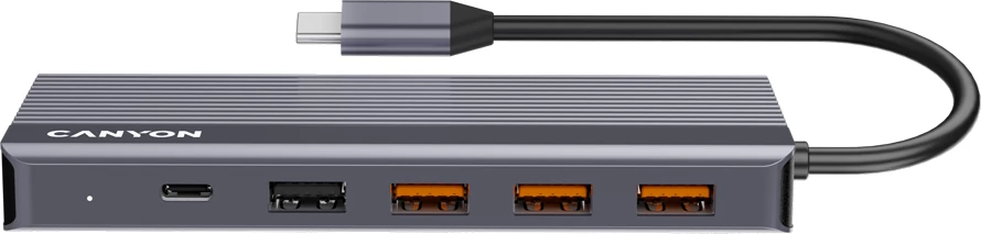 Hub USB-C CANYON DS-16 13n1 4K me Power Delivery, gri
