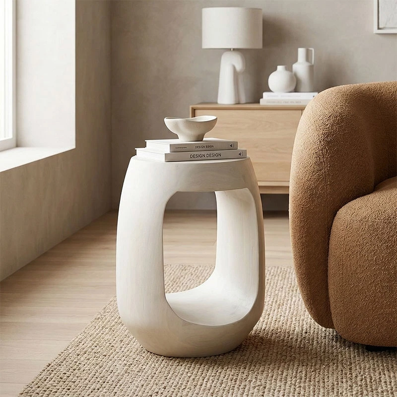 Tavolinë anësore Lenora, dru mango i bardhë, 33x45cm