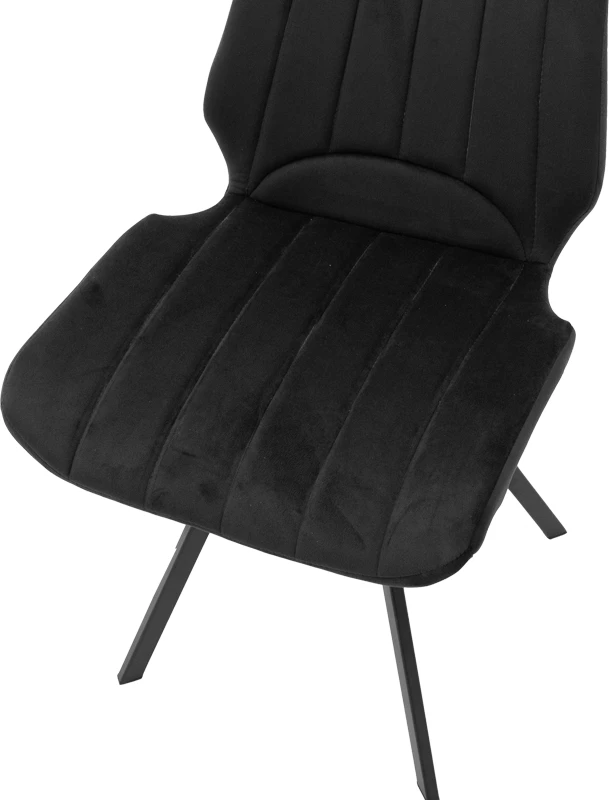 Karrige Sabia kadife e zezë-këmbë metalike e zezë 46x55x80cm