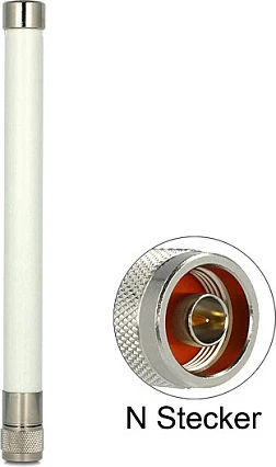 Antenë Wi‑Fi DeLOCK 88822, 7 dBi, 2.4–2.5 GHz, N-type, e bardhë