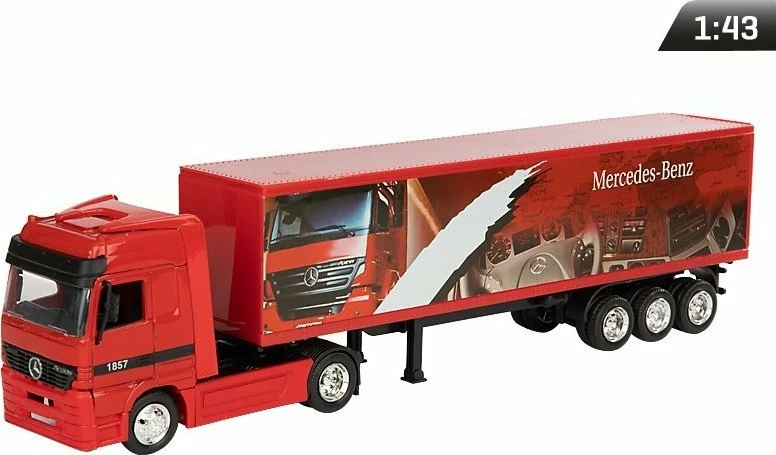 Kamion lodër Daffi Mercedes-Benz Actros 57654/E-765, 1:43, metal, i kuq, me rimorkio