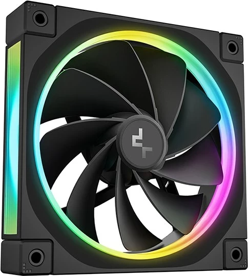 Set ventilatorë për kasë kompjuteri DeepCool FL12R-3 IN 1, 12 cm, 3 copë, zi