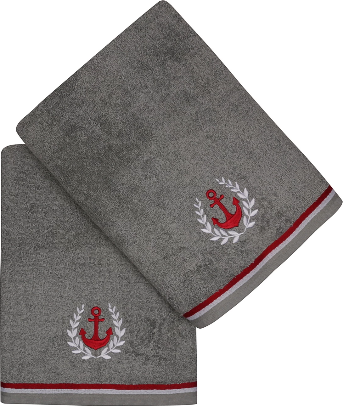 Set peshqirësh për banjo (2 copë), Mijolnir, maritim, ngjyrë gri