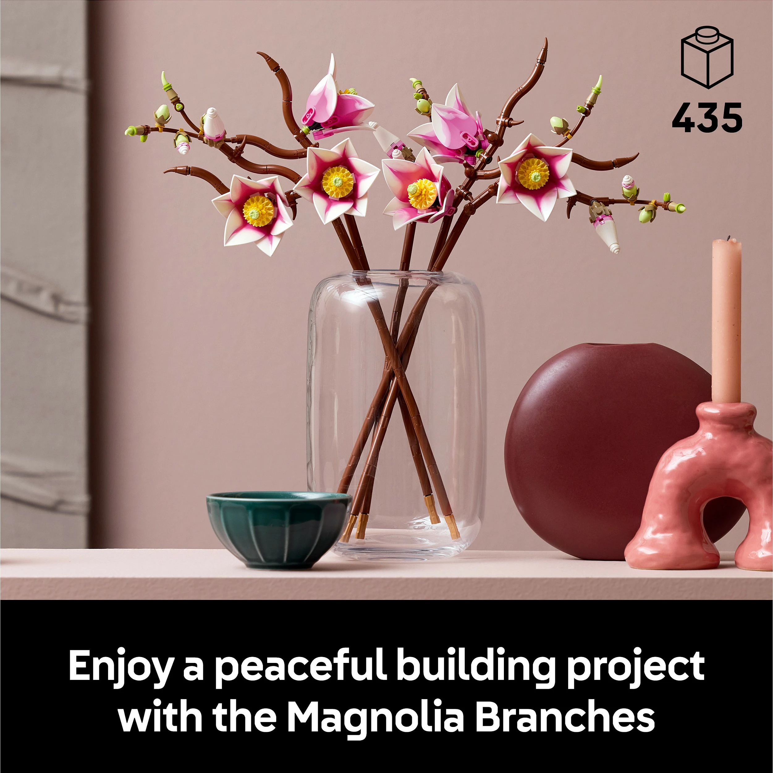 Set ndërtimi LEGO Botanicals Magnolia Branches 11510, 435 copë, 18+, shumëngjyrësh