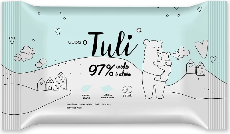 Peceta të lagura Luba Tuli për fëmijë dhe foshnje, 60 copë