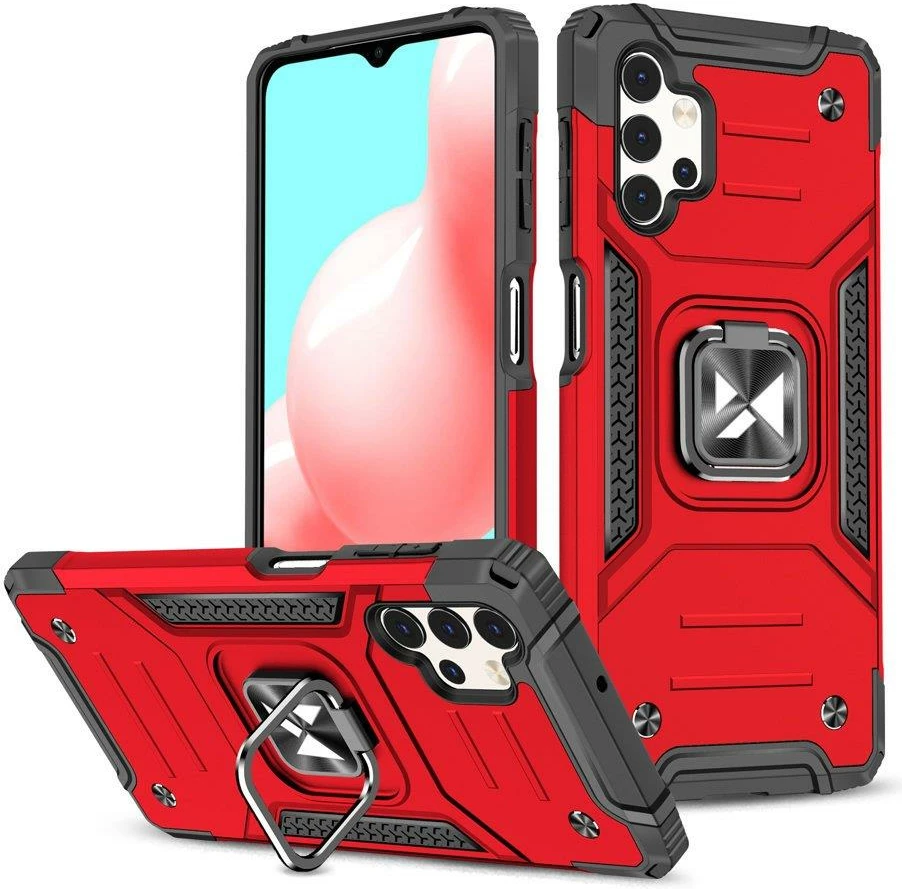Mbështjellës Wozinsky Ring Armor për Samsung Galaxy A73, me mbajtëse unazë, i kuq