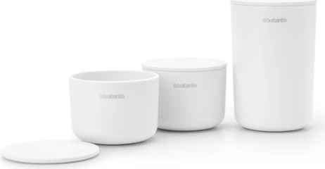 Kavanozë ruajtës për banjo Brabantia ReNew 281327, të grumbullueshëm, set 3 copë, të bardhë