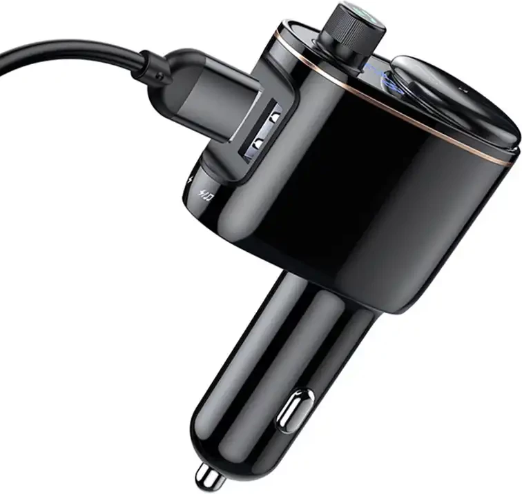 Transmetues Bluetooth për veturë Baseus S-06, MP3, 2x USB, i zi
