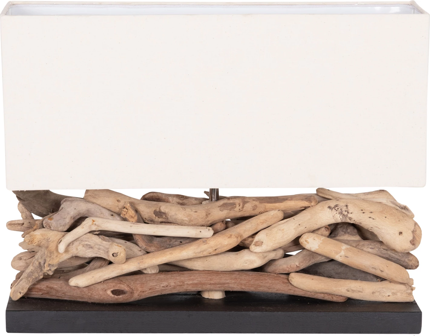 Llambë tavoline drejtkëndëshe TWIGGY, dru bregdeti, kapak i bardhë, 50x16.5x38cm