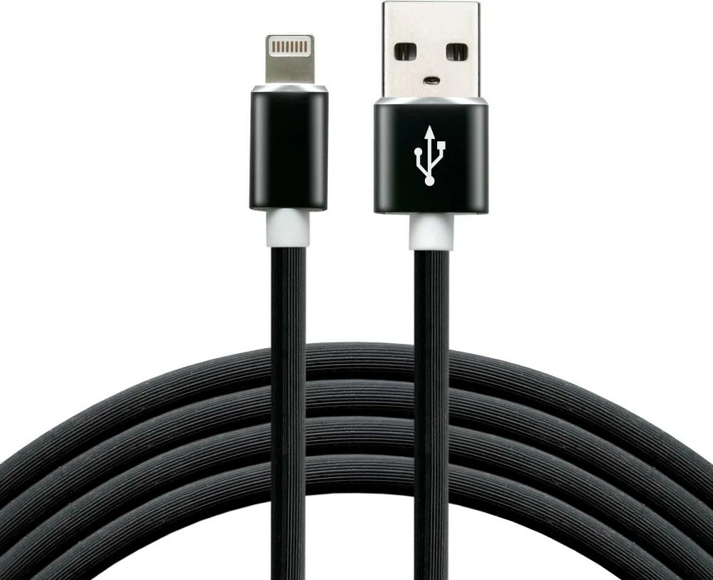 Kabllo karikuese everActive për Apple, Lightning, 2,4A, 1m, e zezë