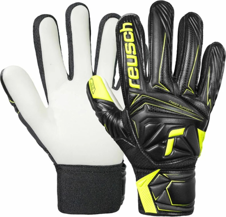 Doreza portieri për fëmijë Reusch Attrakt Starter Solid Finger Support, të zeza