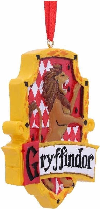 Ornament varës NEMESIS NOW Harry Potter Gryffindor Crest, resinë e pikturuar me dorë, kuqe/artë