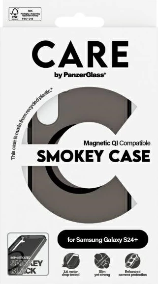 Mbështjellës PanzerGlass CARE Flagship QI për Samsung Galaxy S24+, Zi