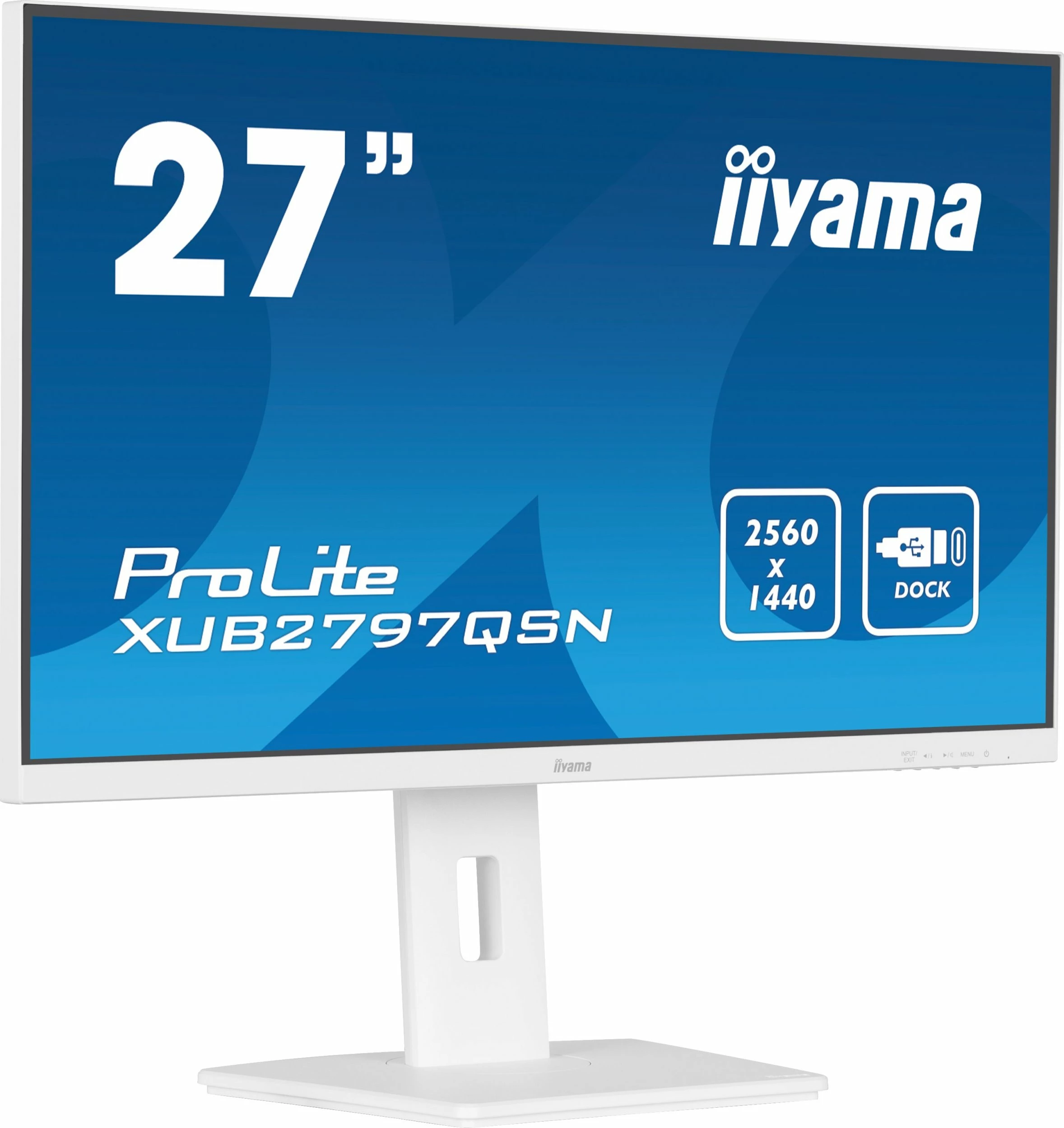 Monitor iiyama ProLite XUB2797QSN-W2 27" WQHD IPS 100Hz USB-C Dock, i bardhë