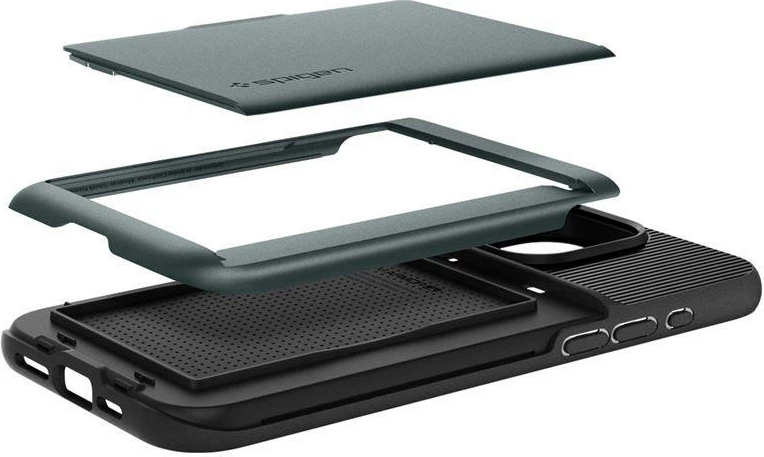 Mbështjellës Spigen Slim Armor CS për iPhone 15 Pro, e gjelbër e errët