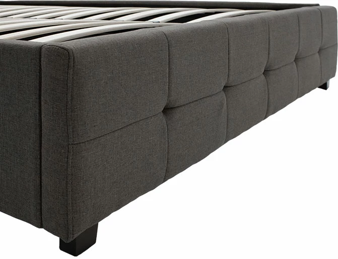 Krevat dopio Roi me hapësirë ruajtëse, ngjyrë gri e errët, 160x200cm