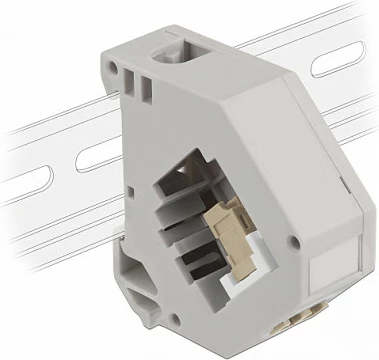 Adapter shinë DIN DeLOCK, Keystone LC Duplex femër-femër, bezhë/gri/bardhë