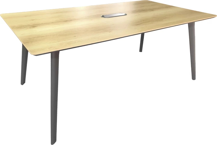 Tavolinë takimesh profesionale Denith, ngjyrë gri e errët-natyrale, 180x100x75cm