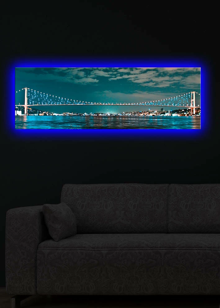 Pikturë dekorative në kanavacë me drita LED, shumëngjyrëshe, 30x90cm, 3090DACT-16