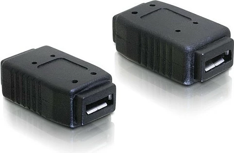 Adapter USB micro-A+B DeLOCK, femër në femër, i zi