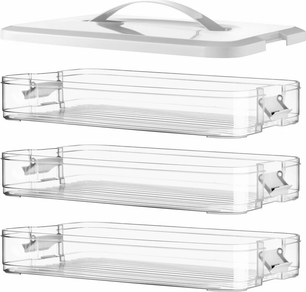 Set kuti plastike për organizim (3 copë), Hermia Concept, SNYPKN3-3, e bardhë