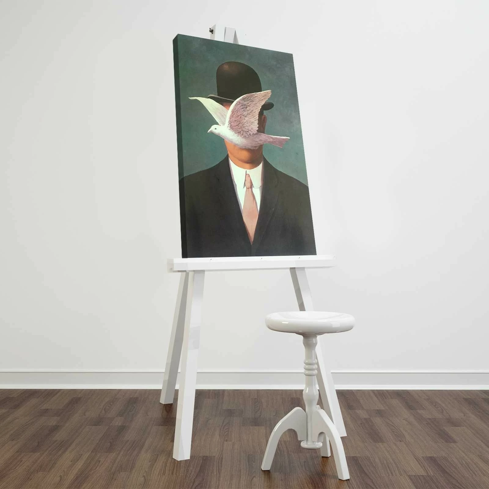 Pikturë dekorative në kanavacë, Man in a Bowler Hat, FAMOUSART-099, shumëngjyrëshe, 45x70cm