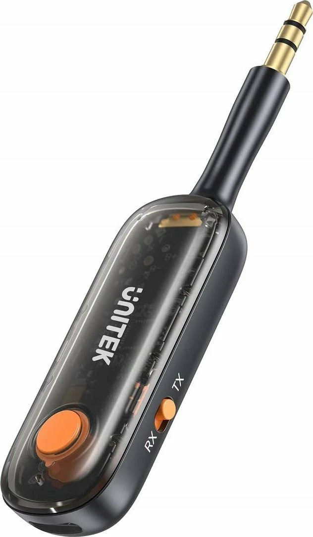 Adapter Bluetooth Unitek B1111A01, Bluetooth 5.3, 2-në-1 TX/RX, MiniJack 3.5mm, deri 10m, i zi
