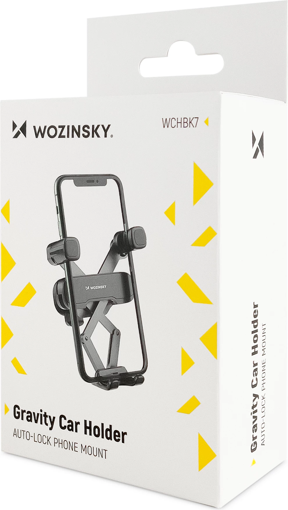 Mbështjellës telefoni për veturë Wozinsky WCHBK7, gravitacional, për grilë ajrimi, i zi