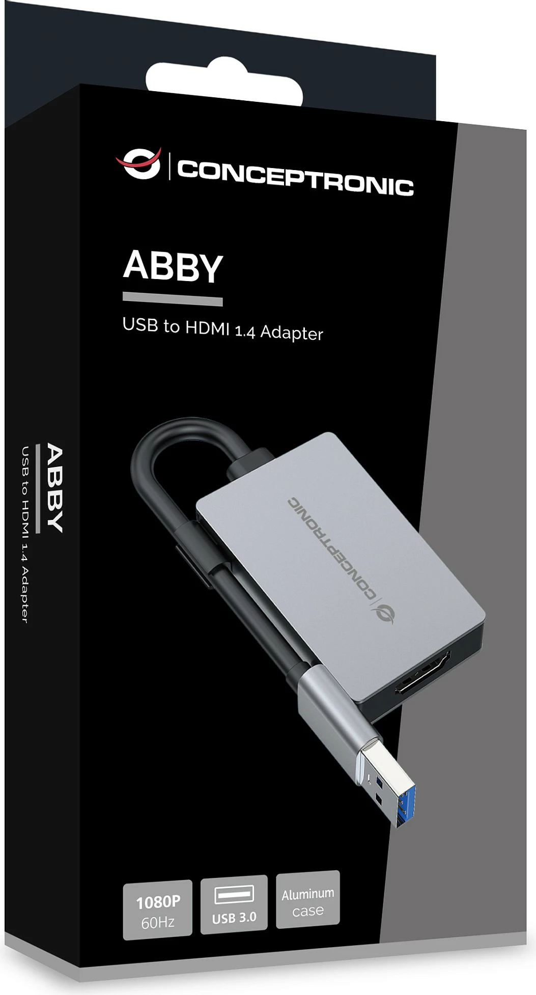 Adapter USB-A në HDMI Conceptronic ABBY22G, 1080p 60Hz, HDMI 1.4, gri