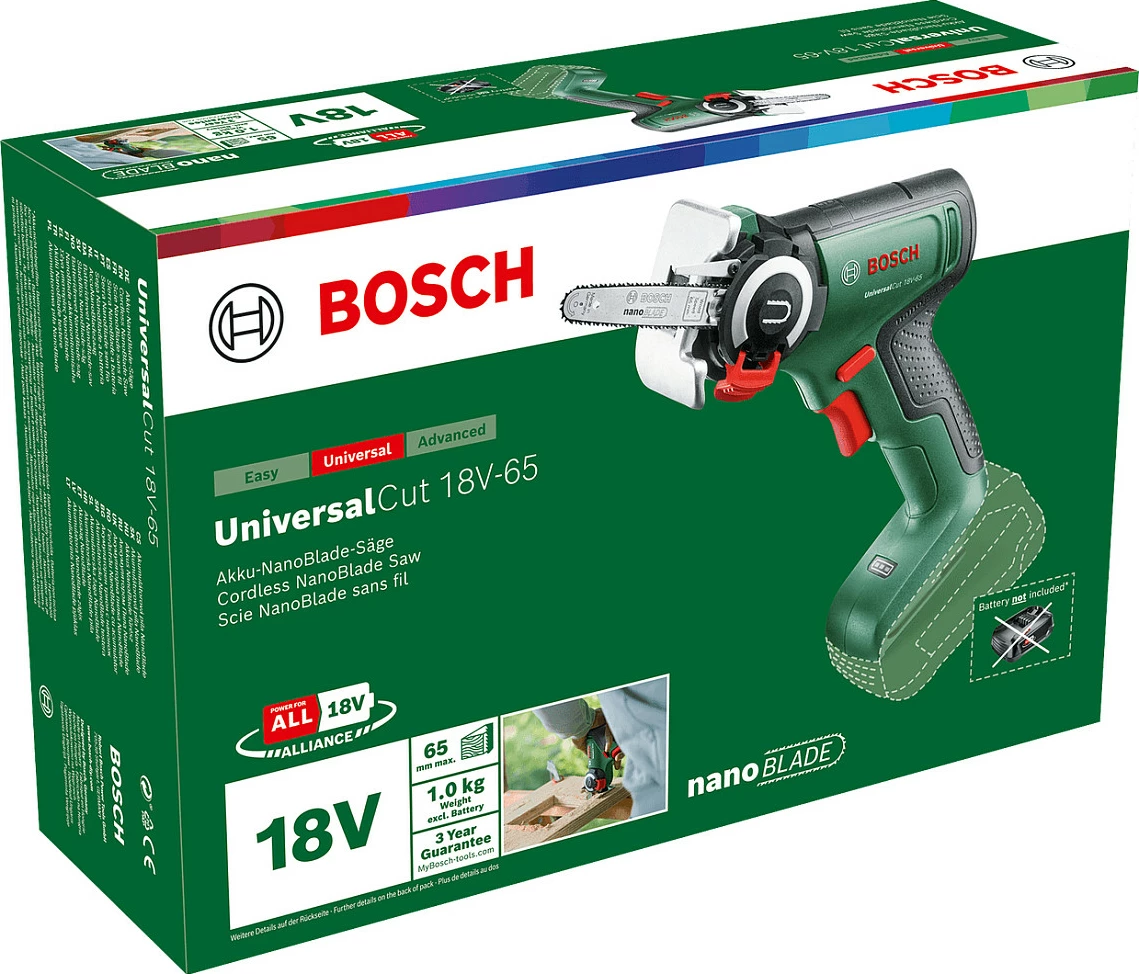 Sharrë me bateri Bosch UniversalCut 18V-65, 18V, jeshile/kuqe
