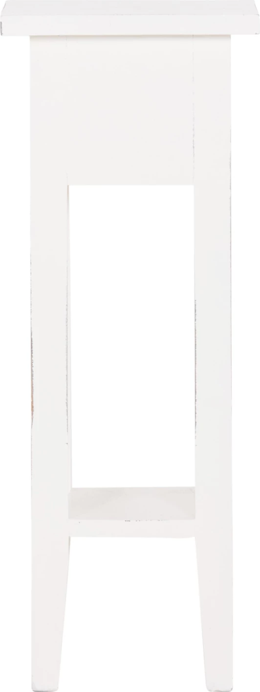Tavolinë anësore RAMU, dru mahogany, me sirtar, e bardhë, 25x25x66.5cm