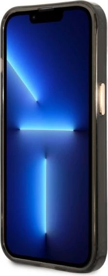 Mbështjellës Guess Gold Outline Translucent MagSafe për iPhone 13, i zi