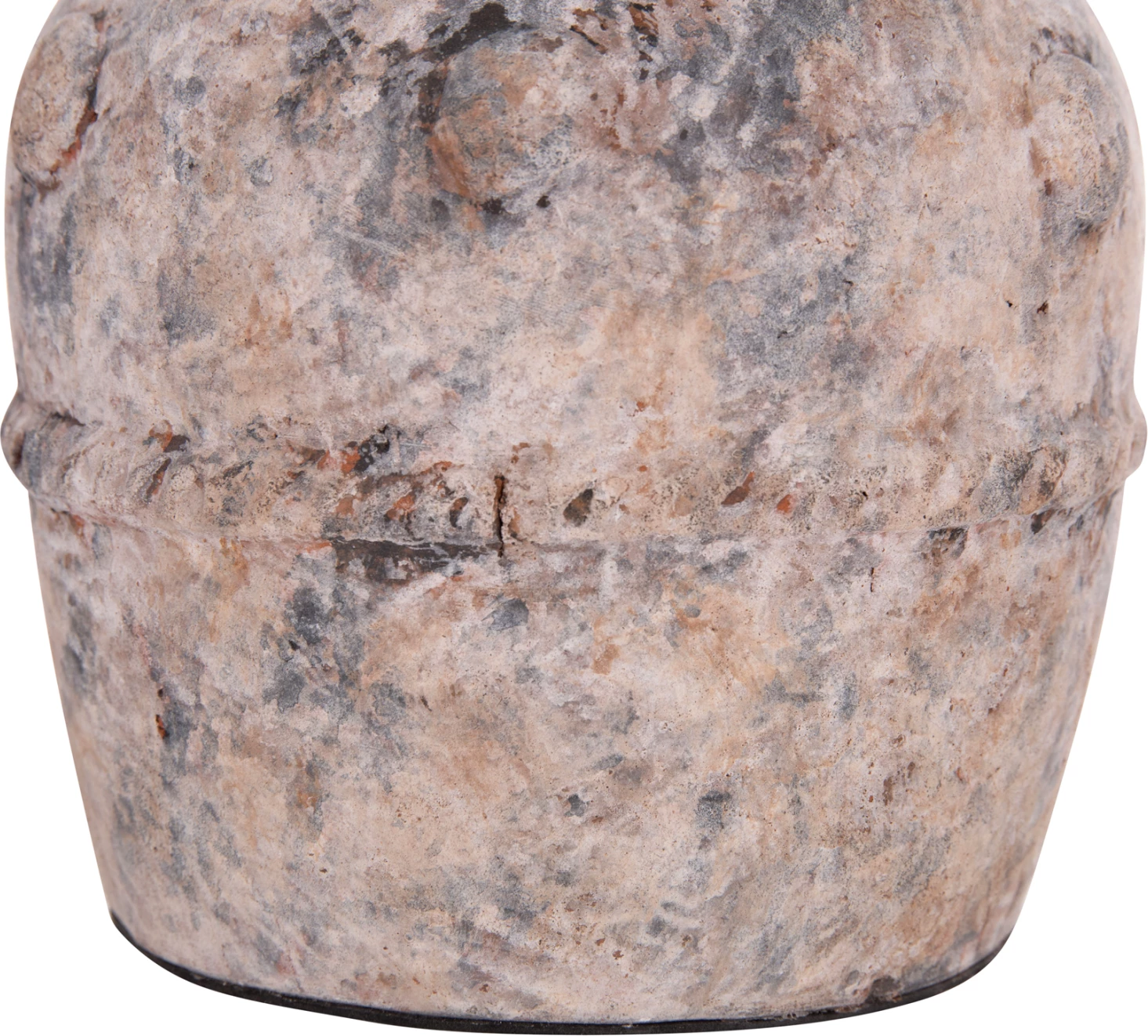 Vazo dekorative tavoline, terrakote, ngjyrë gri e furçuar, VERMO FH4395, 17x19cm