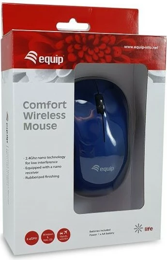 Maus wireless Equip Comfort, optik, ambidextrous, RF, blu