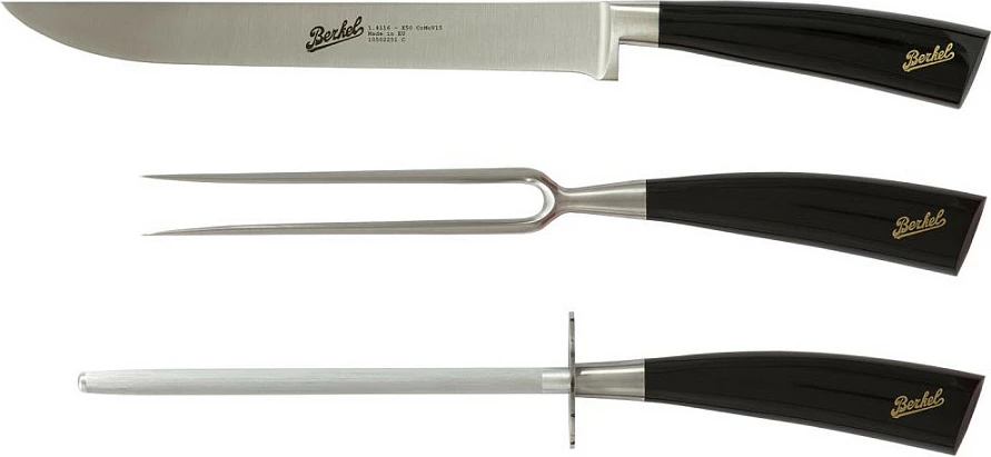 Set thikash Berkel Elegance 22cm, 3 copë, çelik inox, dorezë e zezë