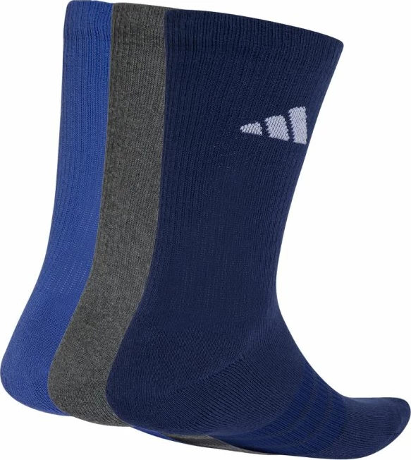 Çorape adidas Cushioned Sportswear Crew KQ6762, navy/gri/kaltër, 3 palë [Madhësia: XS]