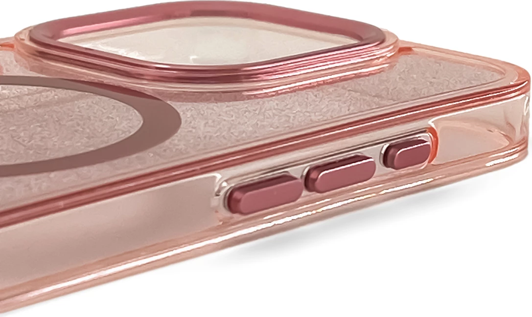 Mbështjellës Hurtel Glitter Case MagSafe për iPhone 16 Plus, rozë me shkëlqim