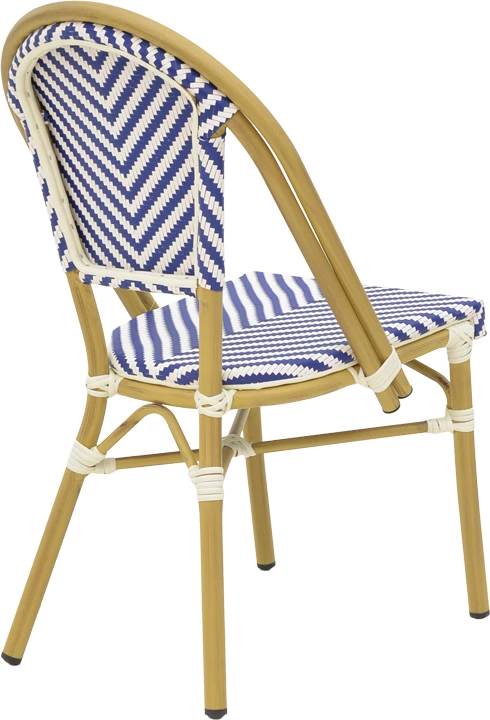 Karrige Uarmin, alumini, tekstilene, ngjyrë natyrale, blu dhe bardhë, 46x57x85cm, 12 copë