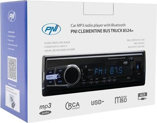 Radio veture PNI Clementine 8524, LCD, 4 kanale audio, FM, USB, Kaltër