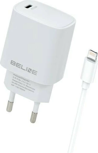 Karikues muri Beline BLNCW20L, 20W, me kabllo Lightning, Bardhë