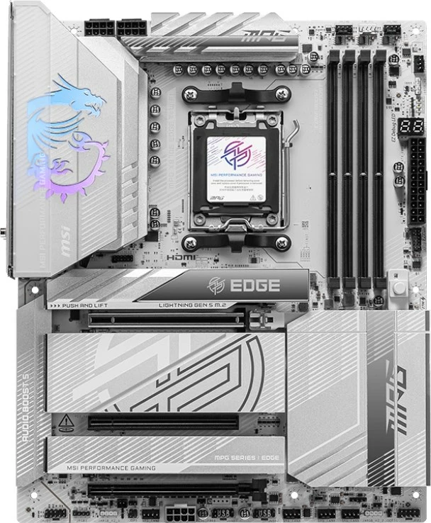 Pllakë amë MSI MPG X870E EDGE TI WIFI, Socket AM5, ATX, Bardhë