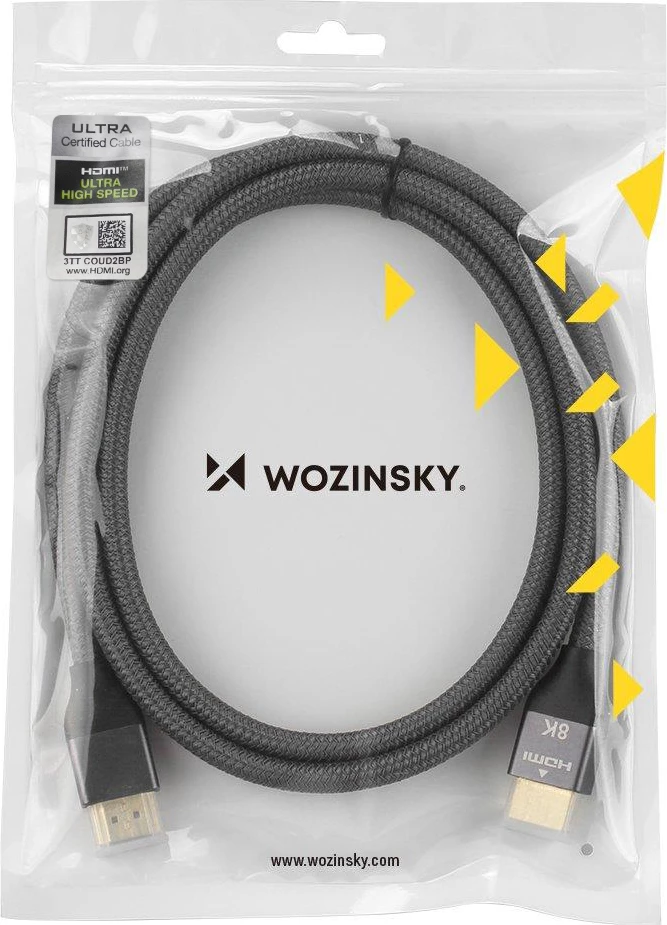Kabllo HDMI Wozinsky WHDMI-20, 2m, 8K, 48Gbps, argjendtë