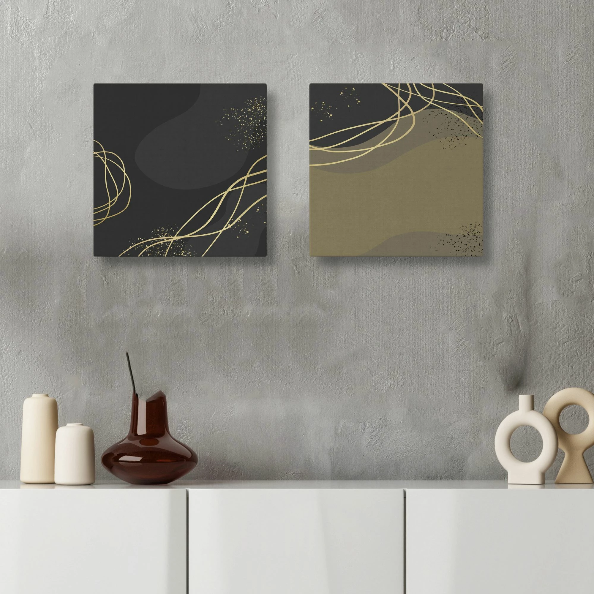 Pikturë dekorative në kanavacë (2 copë), Wallity, ASR2-CNV25-4, 30x30 cm