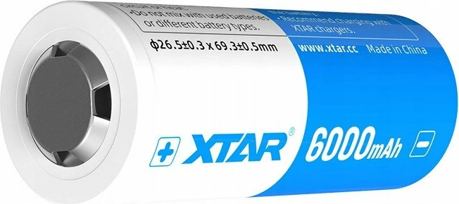 Bateri Li-Ion Xtar 26650-6000PCM 6000mAh 3.7V me mbrojtje PCM, 1 copë