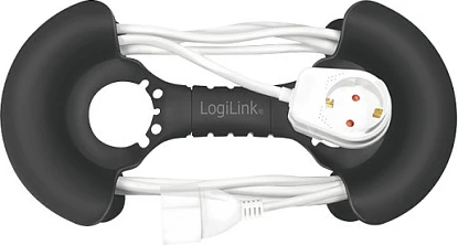Rrotullues kablli LogiLink, 2-20 m, montim në mur, i zi
