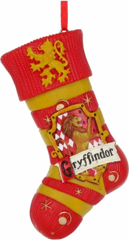 Ornament varëse çorape Krishtlindjes NEMESIS NOW Harry Potter Gryffindor, resin, i pikturuar me dorë, zyrtar i licencuar, kuqe/ari