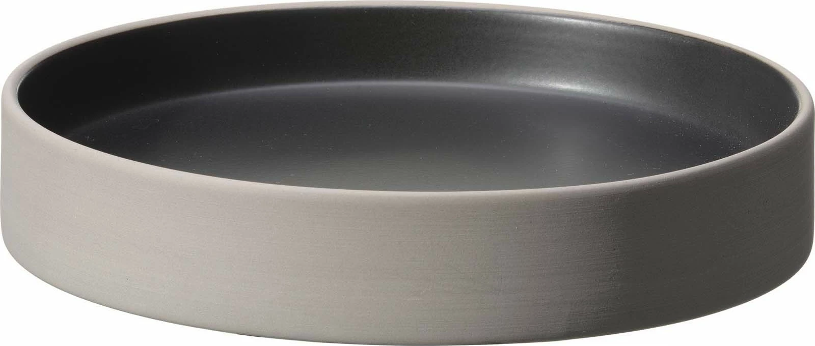 Pjatë gourmet Fine Dine Mia Ø240mm stoneware, e zezë/hiri, set 2 copë